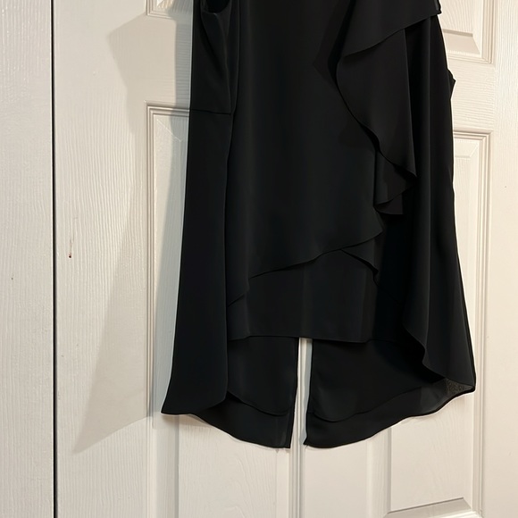 Kenneth Cole black ruffle sleeveless  layers flowy work business casual top L - Picture 5 of 10